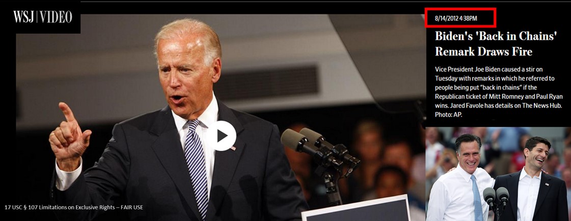 Joseph Biden Back In Chains Remark