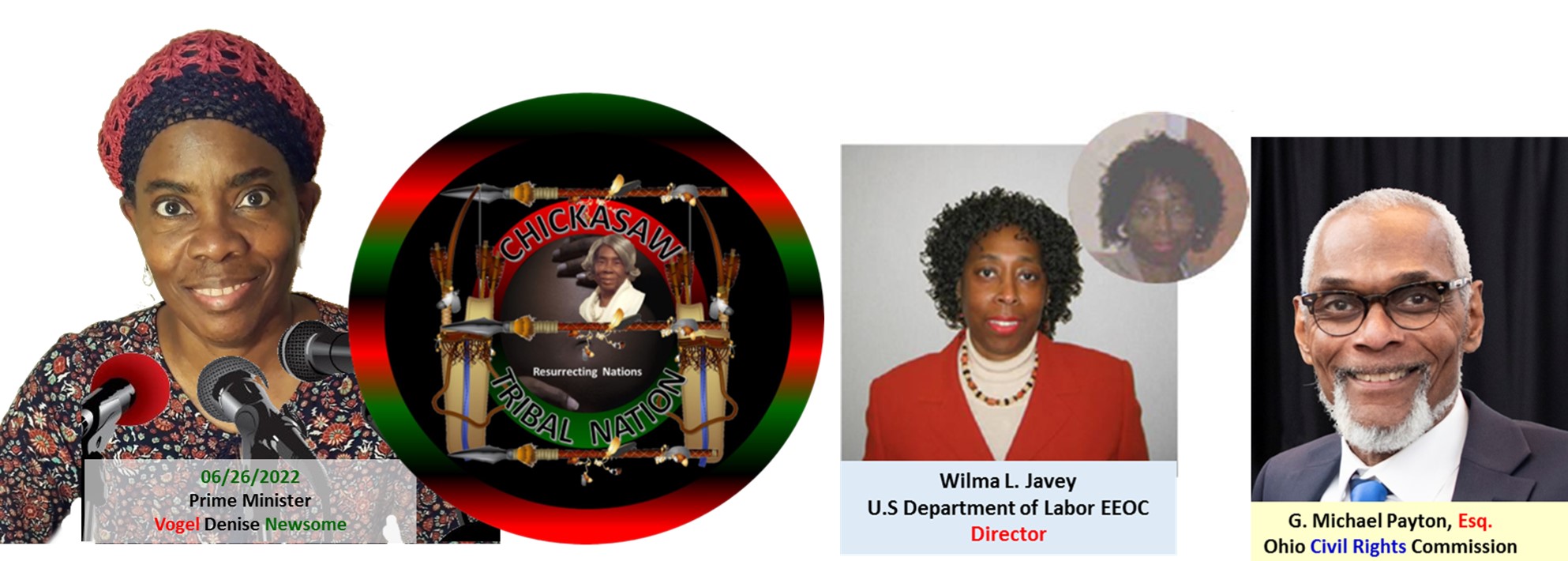 Chickasaw Tribal Nation Prime Minister VDN with EEOC Director Wilma L Javey and OCRC G Michael Payton